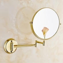 Зеркала для ванной комнаты 8 дюймов двустороннее настенное крепление 1x3 увеличительное Латунное зеркало аксессуары Европейская ванная комната макияж зеркала 1308A 2024 - купить недорого