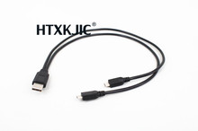 Новый портативный USB 2,0 Тип A штекер-двойной Micro USB сплиттер папа-папа Y зарядный кабель для передачи данных 2024 - купить недорого