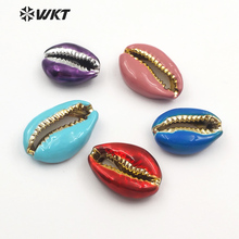 WT-JP080 WKT wholesale 10pcs natural cowrie shell cute & colorful loose beads for jewelry making DIY charm pendant accessories 2024 - buy cheap