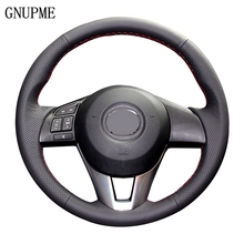 DIY Black Car Steering Wheel Cover Sofe Artificial Leather Steering Cover for Mazda CX-5 CX5 Atenza 2014 New Mazda 3 CX-3 2016 2024 - buy cheap