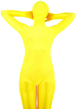 (LS06) желтые блестящие колготки из спандекса, оригинальные костюмы унисекс в стиле Фетиш зентай 2024 - купить недорого