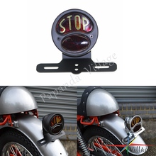 Papanda-placa de licença para motocicleta, 12v, suporte preto de placa, luz traseira de freio, harley bobber, chopper, personalizado 2024 - compre barato