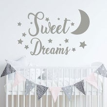 Sweet Dreams Wall Decal Star And Moon Vinyl Home Decor Wall Sticker Nursery Kids Room Decoration Cartoon Wallpaper Murals BO56 2024 - buy cheap