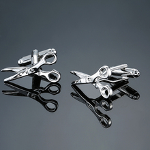 DY New high quality brass plated Silvery scissors Cufflinks  fashion Men's French shirt Cufflinks wholesale 2024 - buy cheap