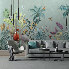 Hand-painted flowers and birds background wall professional production murals wholesale wallpaper custom poster photo wall 2024 - buy cheap