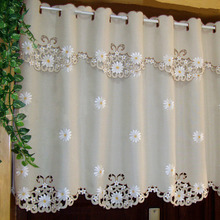 Cortina bordada de janela meia-cortina britânica, cortina personalizada para decoração de portas e armários de cozinha 2024 - compre barato