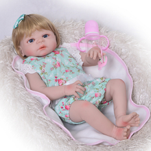 Lifesize 23 Inch Baby Reborn Doll Full Silicone Body Brown Hair Reborn Dolls Lifelike Kid Playmate Baby Toy Girl Christmas Gift 2024 - buy cheap