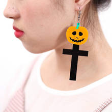New Halloween Costumes Ghost Party Costume Earrings for Women Props for Photography Pumpkin Charm Cross Pendant Festival Gifts