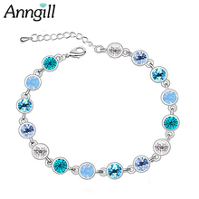 ANGILL-Pulseras de diseño para mujer, cristales Multicolor de Swarovski, amuleto de amor para pareja, regalo para el Día DE LA Madre 2024 - compra barato