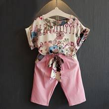 Summer Toddler Kids Baby Girls Outfits Clothes Short Sleeve T-shirt Tops + Pants Shorts j2 2024 - buy cheap
