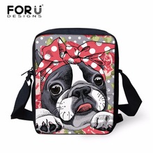 FORUDESIGNS Boston Terrier Dog Print Women Messenger Bags Small Women Bag Female Shoulder Crossbody Bag Ladies Girls Flap Bag 2024 - buy cheap