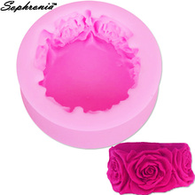 Molde de vela de rosas 3d 10 familiar, forma de silicone para decoração de casa e artesanato com argila faça você mesmo s021 2024 - compre barato