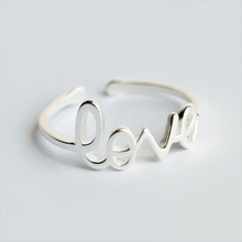 MloveAcc-Anillo de cóctel de amor con letras, joyería de moda para 100% Plata de Ley 925, regalo de Navidad para niñas y adolescentes 2024 - compra barato