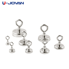 U-JOVAN 1pc Strong Powerful Neodymium Magnet Round Salvage Magnet Sea Fishing Holder Pulling Mounting Pot with Ring 2024 - buy cheap