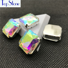 Topstone 18mm,23mm Square Claw Rhinestone Sew On Glass Crystal Stones for DIY Dress Clothing Making 2024 - buy cheap