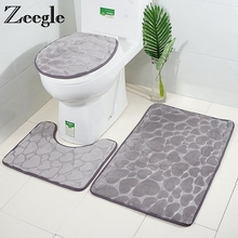 Zeegle 3Pcs/set Bathroom Mat Foam Sponge Bath Mat Anti-slip Bathroom Floor Mats Toilet Rugs Washable Bathroom Carpet Bath Rugs 2024 - buy cheap