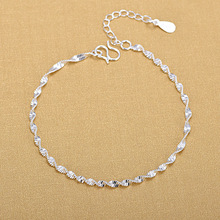 Модные простые элегантные браслеты из серебра 925 пробы с витой цепью ювелирные изделия для женщин Подарки 2018 2024 - купить недорого