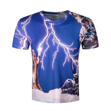 2018 summer Fashion 3D animal T-shirt Brand Clothing lightning Print Men T Shirt Short Sleeve M-3XL High Quality Men clothing 2024 - buy cheap