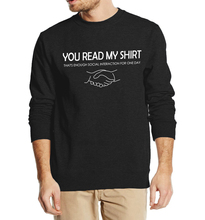 You Read My Clothing-Sudadera con forro polar para hombre, ropa informal de moda, interacción Social, otoño e invierno, 2019 2024 - compra barato