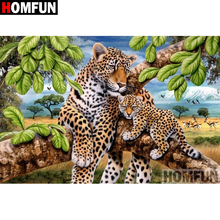 HOMFUN 5D DIY Diamond Painting Full Square/Round Drill "Animal leopard" 3D Embroidery Cross Stitch gift Home Decor A01006 2024 - buy cheap