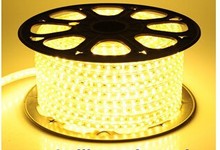 50meters of a roll IP44  warm white color waterproof 220v flexible outdoor SMD5050 led strip light 60pcs led per meter 2024 - buy cheap