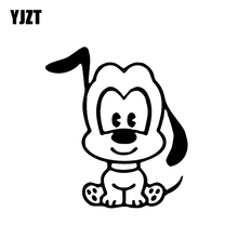 YJZT-pegatina de vinilo decorada para coche, vinilo de perro encantador de 13CM x 14,5 CM, C2-3066 negro/plateado 2024 - compra barato