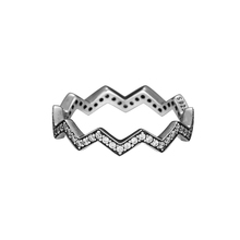 Fandola Rings Shimmering Zigzag Silver Ring with CZ 100% 925 Jewelry Sterling Silver For Women Men Anel Feminino Anillos Wedding 2024 - buy cheap