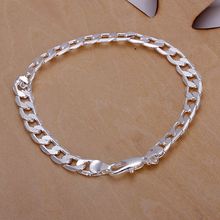 Fina de verão estilo chapada pulseira de prata 925-sterling-silver jóias bijuteria 6 mm pulseiras de cadeia para mulheres homens SB245 2024 - compre barato