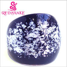 RED SNAKE Fashion Ring Handmade black with Snowflake silver color foil drawing Murano Glass Rings 2024 - buy cheap