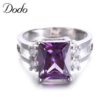 Dodo large purple crystal gothic anel 585 white gold color crown rings women Crystal wedding accessories anillos jewelry DR202 2024 - buy cheap