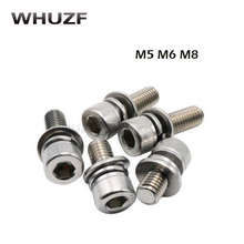 DIN912 304 stainless steel screw hex socket screws cup head cylindrical head three combination M5 M6 M8 screw washer 2024 - buy cheap