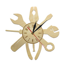 Tools Tire Wrench Wooden Wall Clock Car Mechanic Service Modern Garage Wall Clock Eco Friendly Natural Wall Decor Art 2024 - buy cheap