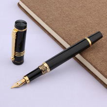 Classic 200 Black Golden Fountain pen Stationery Office School Supplies Business Metal Ink Pens 2024 - buy cheap