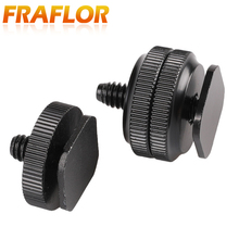 2pcs/lot Double Nuts Universal 1/4 3/8 Tripod Screw to Flash Mount Adapter Converter For DSLR SLR Hot Shoe Studio Accessories 2024 - buy cheap