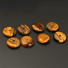 10 PCS 6mm 8mm 10mm Natural Optimize Tiger Eye Stone Flat Beads Loose Spacer Beads For Jewelry Making 2024 - buy cheap