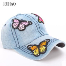 RUHAO Summer Women's Baseball Cap Snapback Butterfly Girls Cowboy  Hat Hip-Hop Adjustable Cap Sun Bone gorras para hombre 2024 - buy cheap