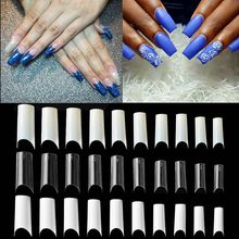 500pcs Acrylic False Nail Tips Big C French Fake Nail Tips Artificial Gel Nail Art Tips Half Cover Professional Salon Tools Kit 2024 - buy cheap