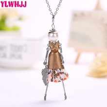 YLWHJJ new trendy lovely leather doll long necklaces & pendant hot brand girl baby maxi fashion necklace style handmade jewelry 2024 - buy cheap