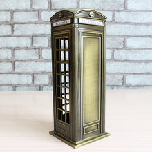 Caja de madera británica de regalo, hucha, cabina telefónica de bronce de la calle de Londres, Banco de recuerdo, muebles 2024 - compra barato