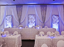 10ft x 20ft White Wedding Backdrop with Shiny Silver Swag  drape and curtain wedding decoration 1 order B 2024 - buy cheap