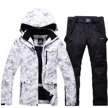 Super Warm White Ski Suit Sets Jacket Waterproof Windproof Breathable Climbing Mountain Winter Outdoor Snowboarding Clothes 2024 - buy cheap