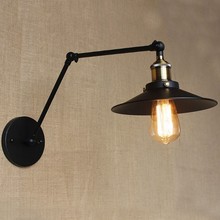 Edison Wall Sconce Retro Vintage Wall Lamp Long Arm White Black Lampshade Industrial Wall Light Arandela Lampara Pared 2024 - buy cheap