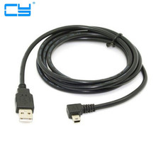 Мини USB B Тип 5pin мужской левый и правый угловой 90 градусов к USB 2,0 Мужской кабель для передачи данных 0,5 м 1,8 м 5,0 м 2024 - купить недорого
