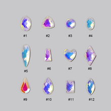 10pcs/pack Acrylic Nail Rhinestones  Laser HOLO Diamond 12 Colors Crystal Flat Back Shiny Stones For Nails Art Charms H83 2024 - buy cheap