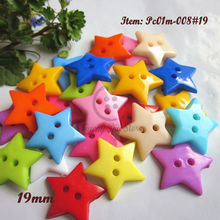 100 piezas de 19mm de color mezclado de 5 estrellas de scrapbooking botones 2 agujeros de plástico de costura artesanal accesorios decorativos al por mayor 2024 - compra barato