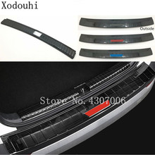 Car Styling External Inner Outside Rear Bumper Trunk Trim Cover Plate Pedal 2pcs For Skoda Karoq 2017 2018 2019 2020 2021 2024 - buy cheap