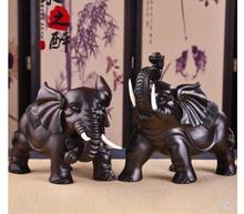 Ébano madeira de bebido sândalo preto esculpido elefante mobiliário madeira sólida fortuna um par de elefantes 2024 - compre barato