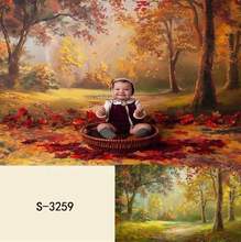 Baby Shower Autumn Yellow Forest Trees Road Scenic Photography Backgrounds Customized Photographic Backdrops for Photo Studio 2024 - buy cheap