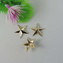 Julie Wang 50PCS Five-pointed Star Charms Small Pentagram Gold Alloy Jewelry Making Necklace Pendants Phone Home Decoration 2024 - buy cheap
