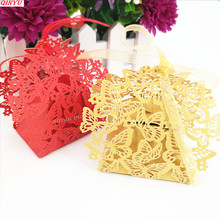 10Pcs/set Openwork Butterfly Lace With Ribbon Party Wedding  Baby Shower Favors Gifts Candy Boxes 5Z-SH115 2024 - buy cheap